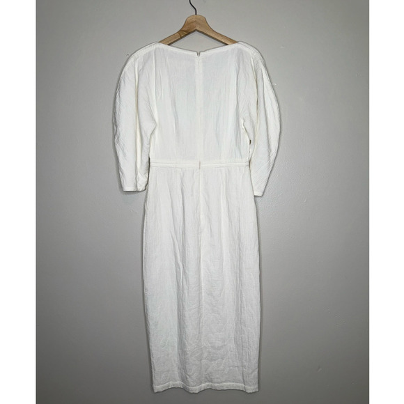 Mara Hoffman Sculptural Sleeve Monet Midi Dress Ivory/White Size 2 Bridal - Picture 9 of 10